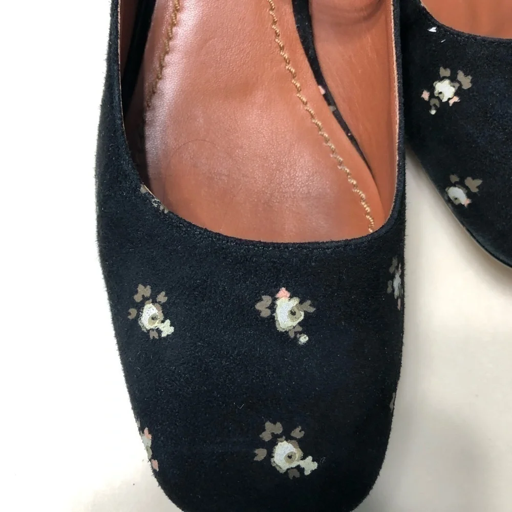 Coach shoes black Ankle Strap Pump Prairie floral chunky heel cottagecore chic - Picture 5 of 16
